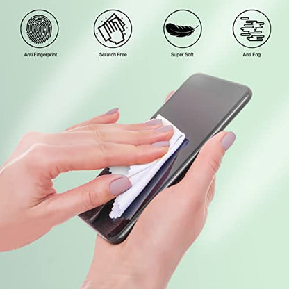Eyeglass Cleaning Cloth Glasses Cleaner 12Pack Microfiber Lens Cleaner Eyewear Sunglass Wipes for Glass Jewelry Screen Camera Lint Free Thick 5x6 Inch (White, 5x6) - color: White, size: 5x6