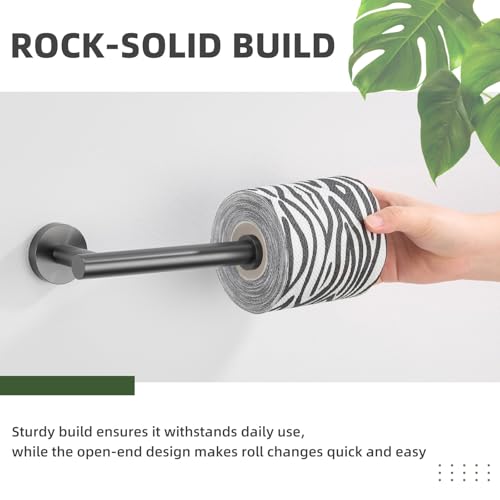 APLusee Toilet Paper Holder for Restroom, Gunmetal Gray, Wall Mounted - color: Gun Gray