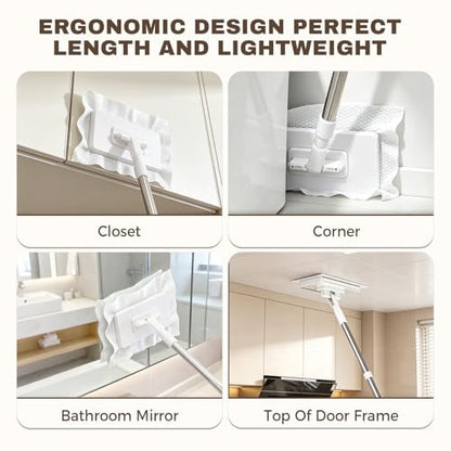 Hands Free Flat Mop, Zero Touch Gap Dust Cleaner & Locking Head