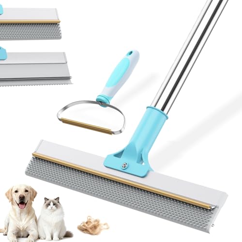 Carpet Rake for Pet Hair Removal,54 inch Adjustable Reusable Carpet Broom