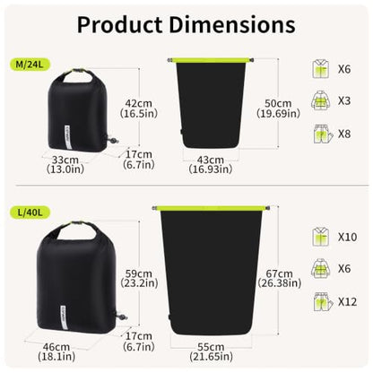 Travel Compression Laundry Bag for Dirty Clothes, 24L 1Pack