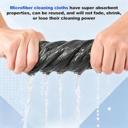 6Pcs Magic Cleaning Cloth,Microfiber Cleaning Cloths Lint Free Reusable Cleaning Rags for Glass, Window,Kitchen,Stainless Steel,Cars & Screens(7.87X11.81in)