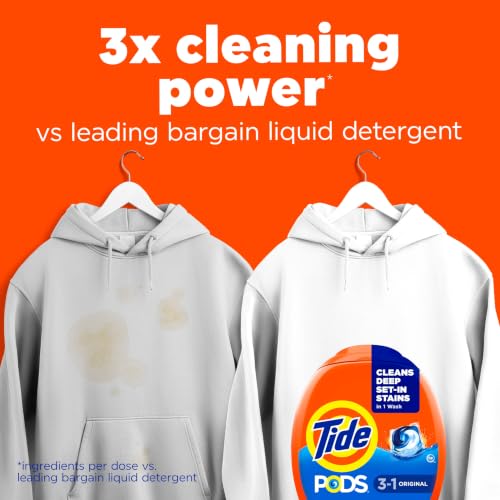 Tide PODS laundry detergent pacs, 3-in-1 Stain Remover, Odor Fighter, Color Protector, 76 Count, HE compatible, Original Scent - size: 76 Count (Pack of 1)