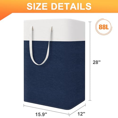 TasticTotes Laundry Basket 3-Pack, Laundry Hamper, 88L-Blue - color: Blue, size: 88L