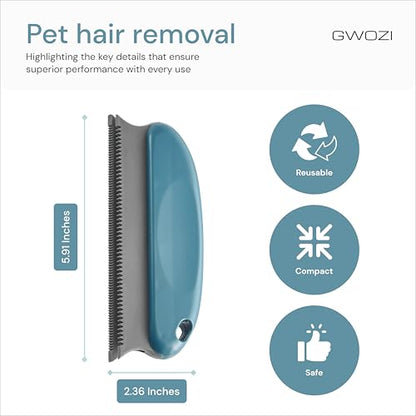 Pet Hair Remover for Car - Carpet Hair Removal Tool with Handle Plastic - Pet Hair Scraper for Cleaning Beds, Sofa, Clothes - Brush Dog Hair Remover for Car Detailing, 2 Pcs