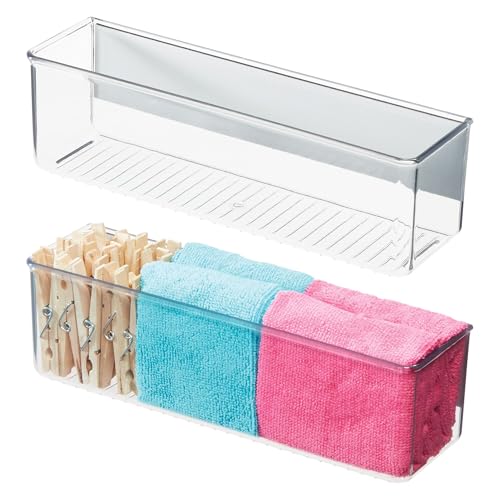 iDesign Magnetic Medium Clear Plastic Organizer Bins, 2-Pack - size: Medium, style: Pack of 2