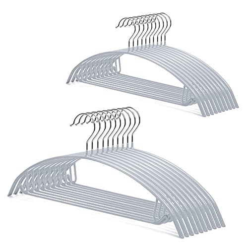 Nature Smile Non Slip PVC Coating Sweater Hangers,Dress Suit Coat Hangers,Shoulder Bump Free Golf T Shirts Clothes Hangers (Silvery Grey Color 20 Pack) - color: Silvery Grey, size: 20 Pack