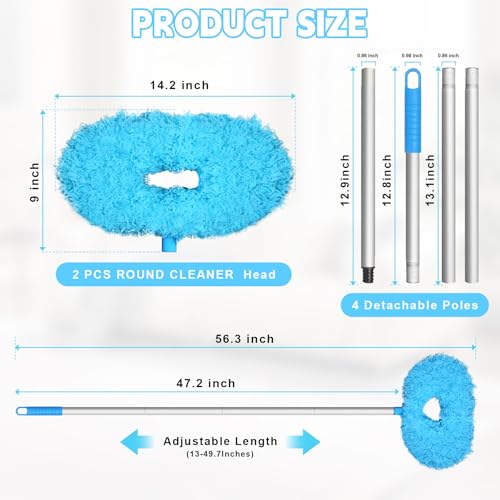Eunice 2 Ceiling Fan Cleaner Dusters with 1 Extension Pole, Blue 4.2FT - color: Blue2, size: 4.2FT