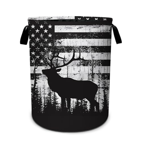 Deer Laundry Basket Waterproof Laundry Hamper Foldable Laundry Bag with Handles for Bedroom, Bathroom, Office, Clothes Storage - color: Deer