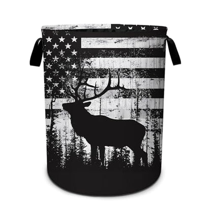 Deer Laundry Basket Waterproof Laundry Hamper Foldable Laundry Bag with Handles for Bedroom, Bathroom, Office, Clothes Storage - color: Deer