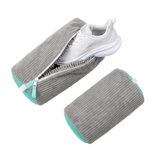 Shoes Washing Bag(2Pcs) Durable Sneaker Laundry Bag for Washer Dryer (Grey) - color: Grey