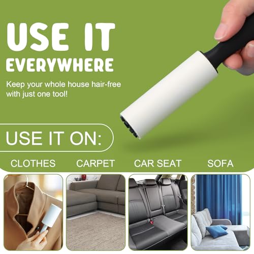 Hushee 8 Pcs Mini Lint Roller for Travel, Portable Pet Hair Remover