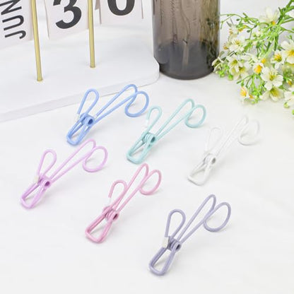 12 Pack Clothes Pins with Hooks, Hanging Clips Anti Rust Metal Laundry Hooks, Multifunctional Hanger Clips for Towels Socks Outdoor Clothesline Closet