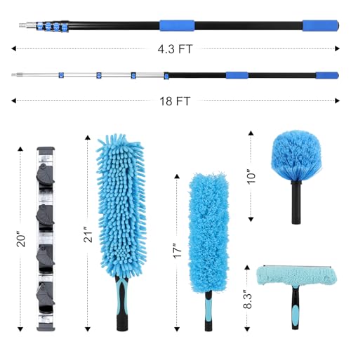25ft High Reach Duster Kits for Cleaning Ceiling Fan, High Roof,Window