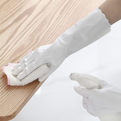 Bamllum Kitchen Cleaning Gloves, Latex-Free, Cotton Flocked Liner, Medium - color: Blue+pink+white, size: Medium
