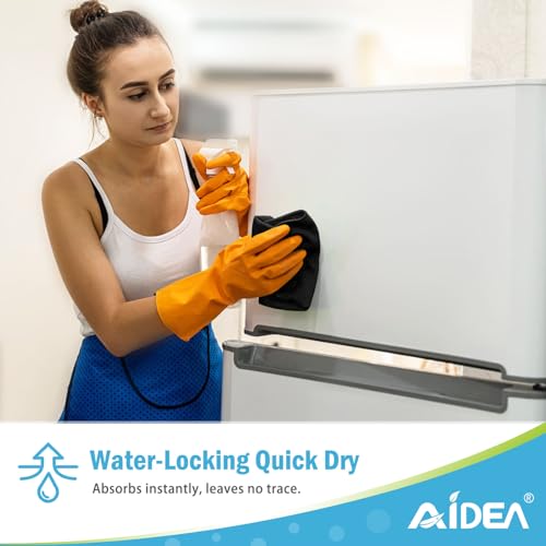 AIDEA Black Microfiber Cleaning Cloth-150PK, Cleaning Rags 12"x12" - color: Black, size: 12in.x12in.
