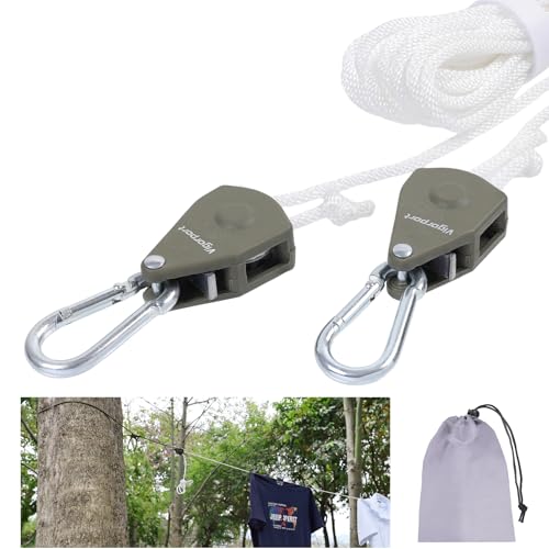 Vigorport Retractable Travel Clothesline, Portable Clothes Laundry Line - size: 28Ft Rope-1/8'' Pulley