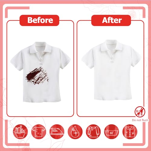 Timgle 200 Pcs Instant Stain Remover Wipes, Individually Wrapped,Red - color: Red