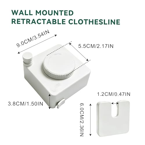 Retractable Clothesline Indoor Outdoor-Square White - size: Square-White
