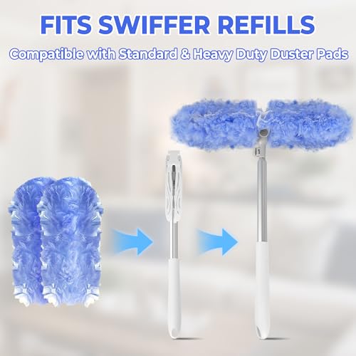 Duster Extended Handle & Long Duster, Compatible with Swiffer, 65.7"