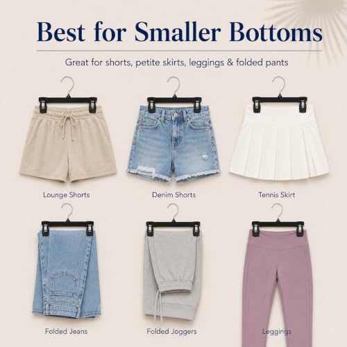 Smartor Black Pants Hangers 90 Pack, Skirt Hangers with Clips, 10 Inch - color: 90 Pack, size: 10