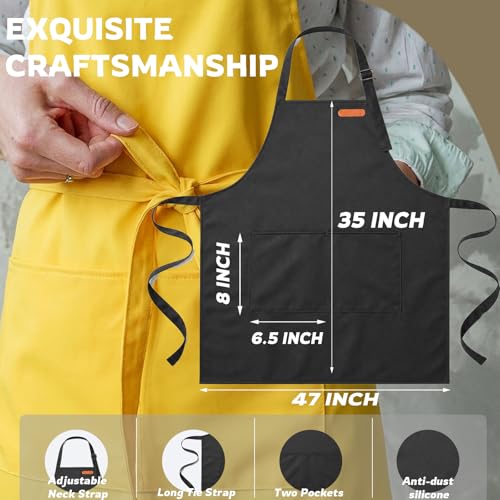 CAKETIME Colorful Aprons Made by Silicone Coated Polyester Fabric Waterproof Oilproof for Women Cooking Funny Gifts - color: Yellow