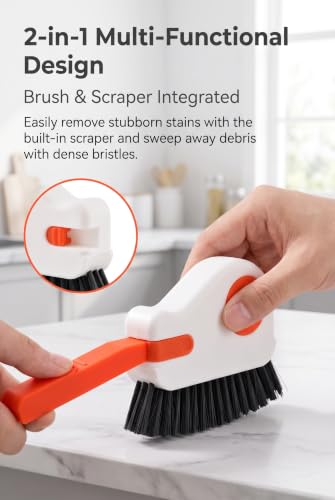 2 PCS Sliding Door Track Cleaner, Multifunctional Window Seal Cleaner Tool and Gap Dust Cleaner Retractable, Magic Groove Scrub Brush for Window Sills and Tight Spaces