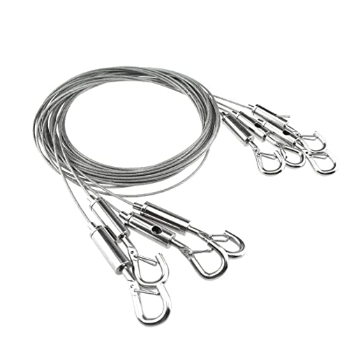 SDTC Tech 4-Pack Stainless Steel Wire Rope with Adjustable Hooks