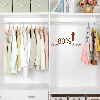 TOPIA HANGER 4 Tier Metal Skirt Hangers with Clips 80% Space Saving 2 Pack - color: All Black, size: 2 Pack