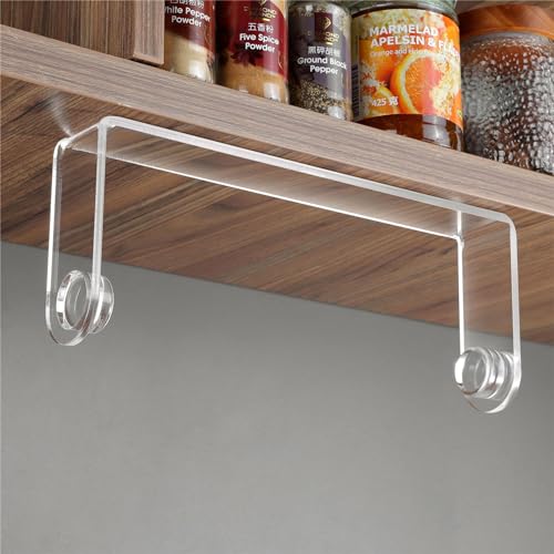 ZUNTO Acrylic Paper Towel Holder Under Cabinet, Self Adhesive - color: Clear/Adhesive