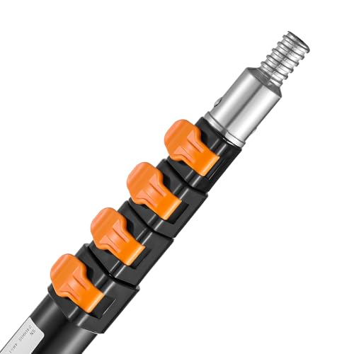 VEVOR Telescopic Extension Pole, 6-24 FT Multi-Purpose Extension Pole, Sturdy Aluminum Alloy Paint Extendable Pole with Flip-Lock Design, Telescopic Pole for Painting, Dusting and Cleaning - style: 6-24 FT