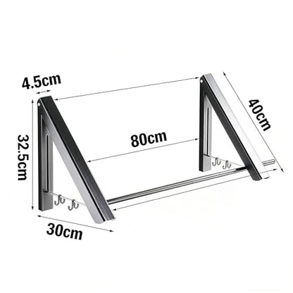 FOLAI 2-Piece Drill-Free Folding Clothes Drying Rack (Silver) - color: Silver, size: 2-Piece