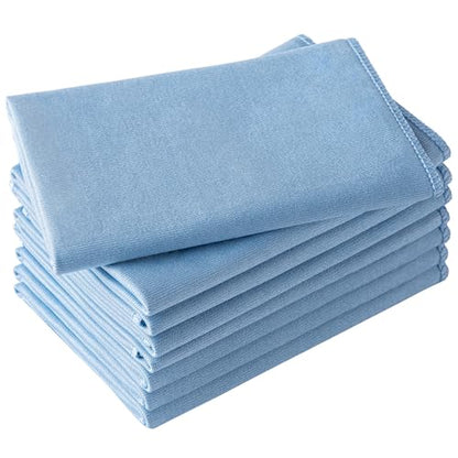 Microfiber Glass Cleaning Cloth 8 Pack, 16 Inch x 12 Inch, Lint Free Quickly Clean Window, Glasses, Windshields, Mirrors, and Stainless Steel, Blue - color: Blue1