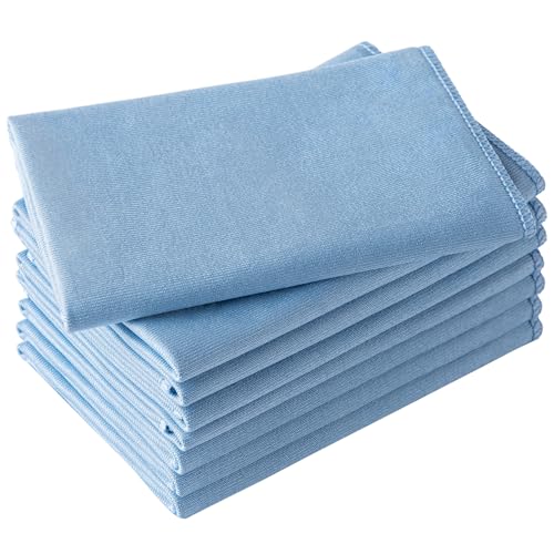 Microfiber Glass Cleaning Cloth 8 Pack, 16 Inch x 12 Inch, Lint Free Quickly Clean Window, Glasses, Windshields, Mirrors, and Stainless Steel, Blue - color: Blue1