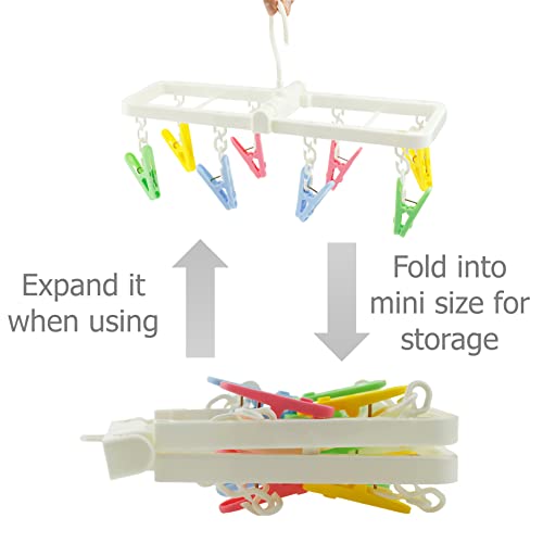 EIKS Laundry Hanger Home & Travel Drying Rack with 8 Clips