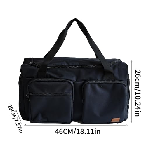Travel Duffel Bags, Large Capacity Gym Bag for Men Women, Duffel Bag with Adjustable Strip for Travel, Airplanes, Sports(Black) - color: Black