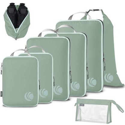 Cipway Compression Packing Cubes for Travel (8 Piece,Sage Green) - color: Sage Green, size: 8PCS