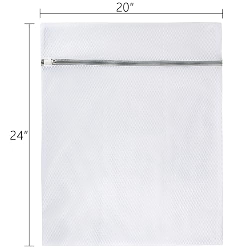 Vivifying XL Large Mesh Laundry Bags, 2 Pack 20 x 24 Inches Honeycomb Mesh Wash Bags for Washing Machine, Delicates Clothes, Sweater, Coats, Stuffed Toys, Blanket (White) - size: 2XL(20" x 24")