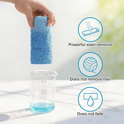 HOMEE Reusable Microfiber Mop Pads 18"x6",Replacement Floor Mop Pad 12 Pack - color: Blue - 12 Pack