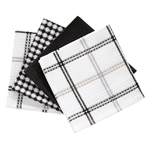 T-Fal Premium Waffle Dish Cloths: Highly Absorbent, Super Soft Long Lasting - 100% Cotton, 12"x13" Towel for Cleaning & Drying, (4-Pack), Neutral - color: Neutral, size: 4-Pack