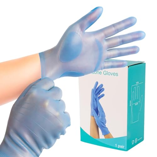 vodvob reusable silicone gloves, finger protectors for epoxy resin casting DIY crafts, household cleaning gloves - color: Blue