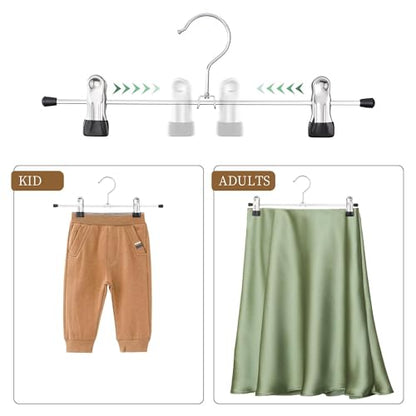 Pants Hangers with Clips, Skirt Hangers,12 Inch 50 Pack, Black - color: Black-50pack, size: 12Inch