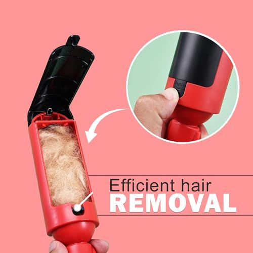 Reusable Pet Hair Remover Roller for Furniture, Clothes & Carpet – Durable ABS Material, Easy Clean Lint Roller for Dogs & Cats – Eco-Friendly & No Adhesive Needed (Red) - color: Red