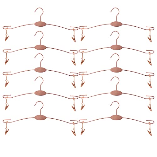Metal Underwear Bra Rack, Durable Pants Clothes Hangers with Clips,for Lingerie Shop Display, 10pcs (Rose Gold-A1) - color: Rose Gold-a1