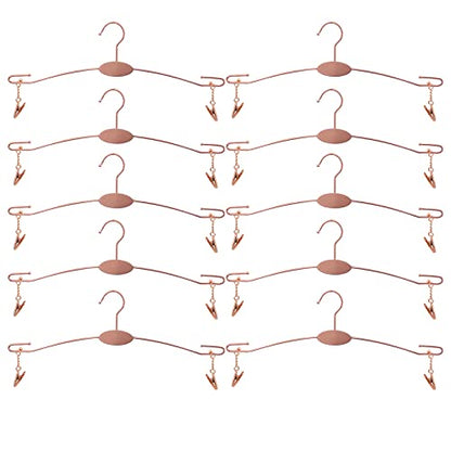 Metal Underwear Bra Rack, Durable Pants Clothes Hangers with Clips,for Lingerie Shop Display, 10pcs (Rose Gold-A1) - color: Rose Gold-a1