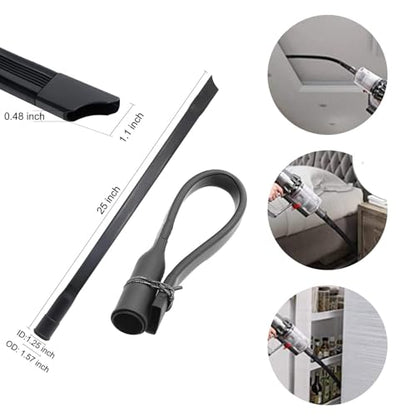 GIB 10Pcs Vacuum Attachments for Shop Vac with Flexible Crevice Tool & Wand - color: Cleaning Set 10