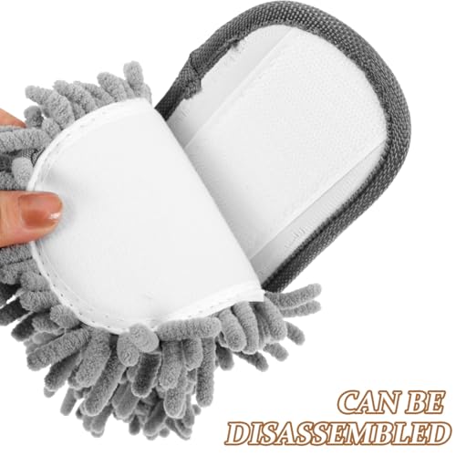 Mop Slippers Washable Cleaning Slipper Cover Reusable Indoor Cleaning Slippers for Floor Cleaning Home Kitchen Bathroom Office 1 Pair