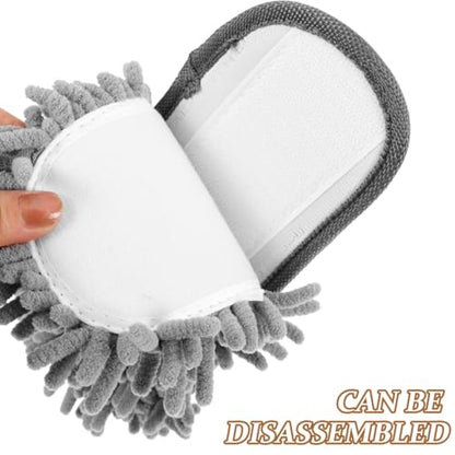 Mop Slippers Washable Cleaning Slipper Cover Reusable Indoor Cleaning Slippers for Floor Cleaning Home Kitchen Bathroom Office 1 Pair