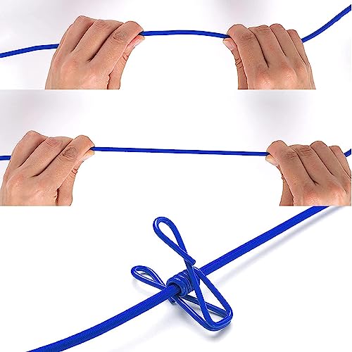 ALINNA Retractable Portable Clothesline, Travel Clothesline with 12 Clothespins for Indoor Laundry Drying, Outdoor Camping Accessories (Blue) - style: Blue