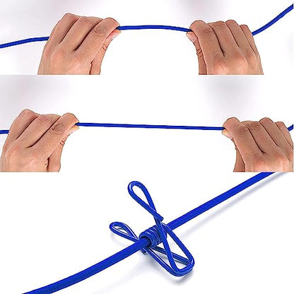 ALINNA Retractable Portable Clothesline, Travel Clothesline with 12 Clothespins for Indoor Laundry Drying, Outdoor Camping Accessories (Blue) - style: Blue